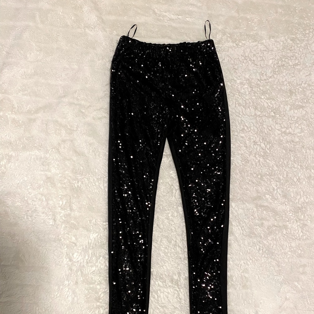 Black sequin leggings